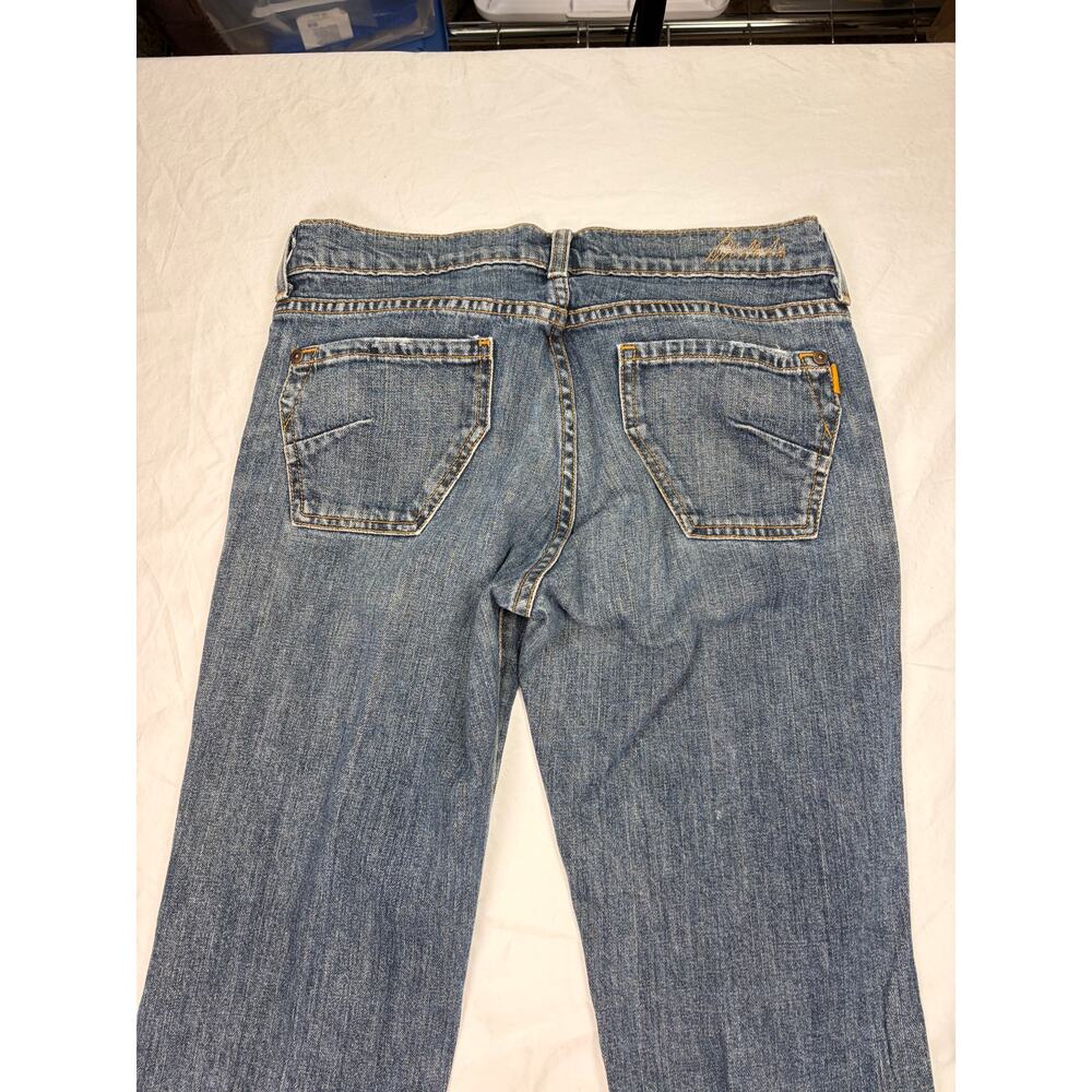 VTG Y2K James low rise flare jeans, dark vintage wash, Size 28. retro, hemmed - Picture 5 of 5